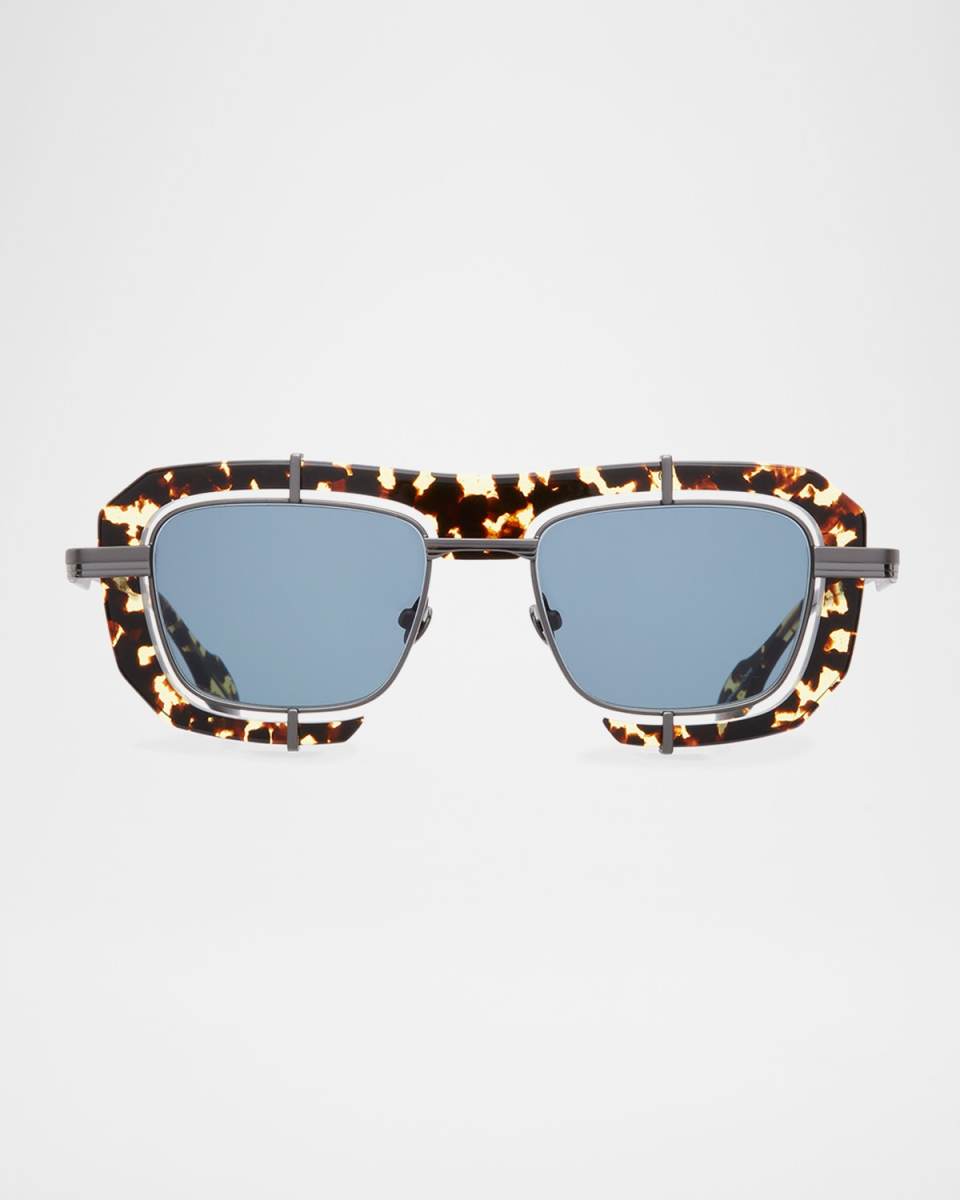 Geometric Aviator Stainless Steel Sunglasses